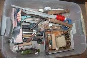 lot 4178 image: Rubbermaid with Misc. Tools and More