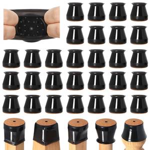 lot 45257 image: 32 Pcs Chair Leg Floor Protectors for Hardwood Floors Silicone Covers to Protect Wood Tile Floors Felt Bottom Furniture Leg Caps Anti-Scratch Reduce Noise (Fit0.9-1.29) - Retail $20
