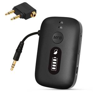 lot 45268 image: Airplane-Bluetooth-Adapter for AirPodsHeadphones, 20 Hr Battery, Supports 2 EarbudsWireless Headphones, 3.5mm AUX Wireless Audio Transmitter for TV, Gym Equipment, Controller, MP3 Player - Retail $23