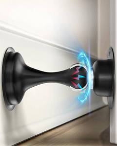 lot 45304 image: Door Stoppers Magnetic Door Catch - 2 Pack Stainless Steel Heavy Duty Door Holder Stops for Bottom Top of Door - Wall Floor Mounting No Drill 3D Adhesive & Screws Strong Magnet Keep Door Open - Retail $13