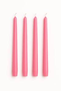 lot 45307 image: Pink Taper Candles 10 Inch Tapered Candles Set of 4 Unscented Taper Candles Decorative Long Candlesticks for Decoration, Festival, Dinner, Party Long Burning Time Pink - Retail $8