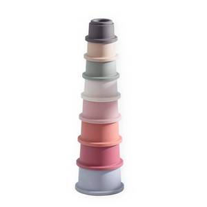 lot 45308 image: Stacking Cups Baby Toy, Nesting Cups 8 Pcs with Pattern for Kid Baby 6 Months and Up Montessori Bath Toys - Retail $8