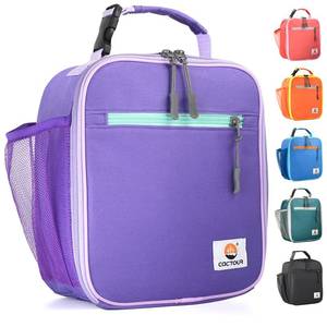 lot 45332 image: Lunch Box Kids, Premium Insulated Lunch Bag for Girls Boys Teen Women, Soft Bag Mini Cooler Back to School Thermal Reusable Lunch Bag for Work School Picnic (Purple) - Retail $15