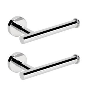 lot 45360 image: Bathroom Toilet Paper Holder, Premium SUS304 Stainless Steel Rustproof Wall Mounted Toilet Roll Holder for Bathroom, Kitchen (2 Pack, Chrome Finish) - Retail $21