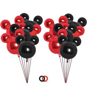 lot 45375 image: 6 Pieces Mouse Party Balloons, 27 Red and Black Cartoon Mouse Foil Balloons for Gender Reveal Baby Shower Wedding Kids Theme Birthday Party Decoration Supplies - Retail $9