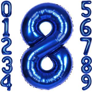 lot 45426 image: 40Inch Navy Blue 8 Balloon Number Large Helium Royal Blue Number Balloons Giant Digital 8th Foil Mylar Big Party Balloon for Boy Birthday Party Anniversary Graduation Decorations - Retail $5
