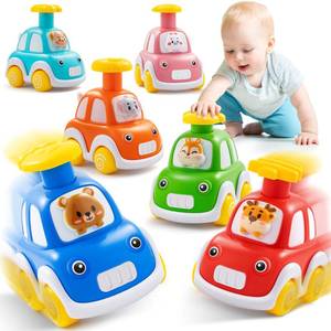 lot 45432 image: Press and Go Car Toddlers Toys for 1-2 Year Old Boy, 6 Pack Animal Baby Cars Toys for Age 0-2, Infant Push Go Vehicle Toys for 6-9-12-18 Months, First Birthday Gifts for 1-3 Boys Girls - Retail $20