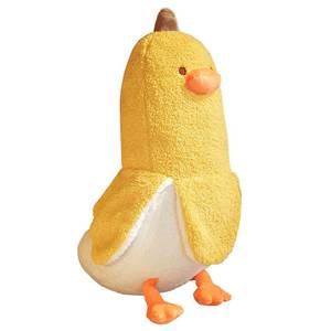 lot 45460 image: Banana Duck Plush Toy Cute Plushie Hugging Plush Pillow Duck Stuffed Animal for Girls and Boys Yellow 35.4 - Retail $32