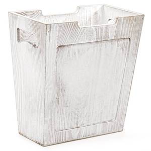 lot 45467 image: Wood Trash Can, Farmhouse Wastebasket with Handle Rustic Wooden Waste Basket Rectangular Small Decorative Garbage Container Trash Bin for Bathroom, Kitchen, Bedroom, Office, Living Room Decor - Retail $24