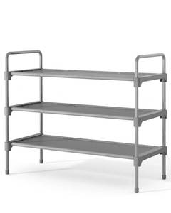 lot 45476 image: Shoe Rack for Closet, Sturdy and Long-Lasting Shoe Shelf, Shoe Rack for Entryway, Personalized DIY Shoe Organizer, Shoe Rack Organizer for Space-Saving, 27.6 x 11.8 x 22.6, Grey - Retail $13