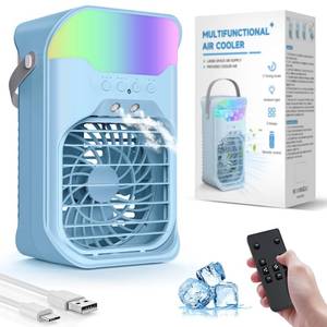 lot 45480 image: Powerful Cool Mist Humidifier with Fan, 1500ML Large Tank, Wide-Area Humidification, 4 Speeds & 2 Mist Modes, Quiet Personal Air Humidifier with Timer & 7-Color Light for Bedroom, Office, and Home - Retail $69