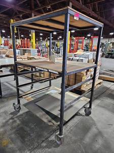 lot 6065 image: Industrial Mobile Cart with Multiple Shelves