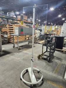 lot 6084 image: Mobile Rolling Stand with Clear Safety Shield