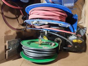 lot 6087 image: Industrial Hose Reels with Air and Water Hoses