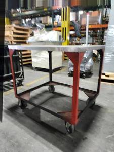 lot 6104 image: Industrial Rolling Work Cart Table