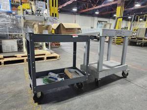 lot 6105 image: Industrial Steel Workshop Cart with Mechanical Parts