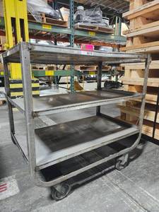 lot 6110 image: 3-Tier Industrial Steel Rolling Cart
