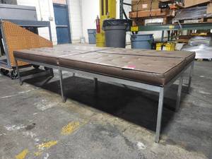 lot 6116 image: Mid-Century Modern Leather Daybed with Chrome Frame