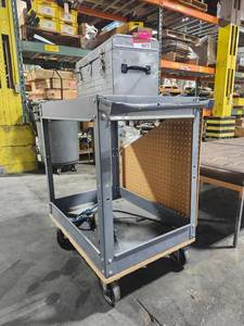 lot 6117 image: Industrial Pneumatic Press with Craftsman Toolbox