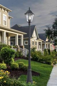 lot 57 image: LUTEC-LONDON Single Head Die-Cast Aluminum LED Outdoor Solar Powered Street Light (Head & Pole)