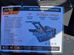 lot 72 image: Arteer 60-inch Skid Steer Disc Mulcher DM-60D