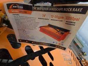 lot 120 image: ARTEER 74 Inch Skid Steer Landscape Rock Rake