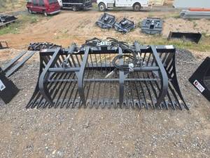 lot 209 image: Skid Steer Grapple Fork Attachment