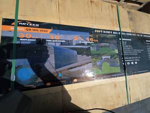 lot 245 image: Arteer 20ft x 20ft Steel Frame Carport Garage Kit - Heavy Duty Vehicle Shelter (Model QB-WG-2020)