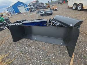 lot 251 image: JCT Skid Steer Box Blade  Material Pusher Attachment  Heavy Duty Steel, Quick Attach