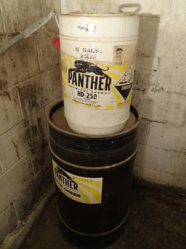 lot 17480 image: 2 Plastic barrel may contain chemicals.
