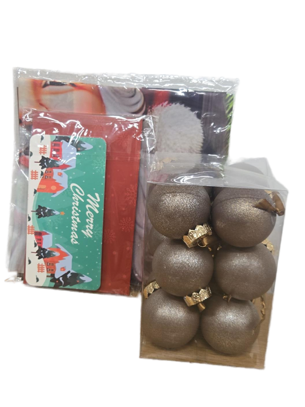 lot 10028 image: Christmas Holiday Gift Set with Ornaments,Card, and Tapestry