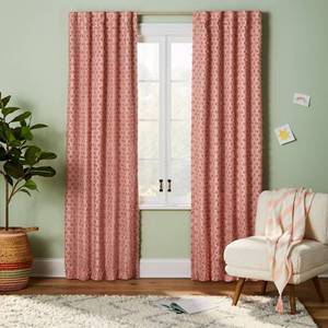 lot 13920 image: 42W x 84L Clipped Dotted Kids Blackout Window Curtain Panel Rose Pink - Pillowfort
