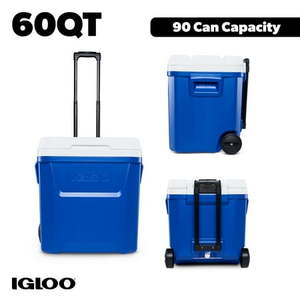 lot 30566 image: Igloo 60 QT Laguna Ice Chest Cooler with Wheels  -Blue