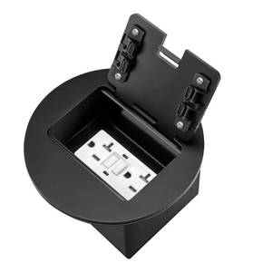 lot 32653 image: JACEPFY Recessed Floor Outlet Box with 20 Amp GFCI Tamper Resistant TR Receptacle Electrical Floor Outlet Kit (GFCI, Black)