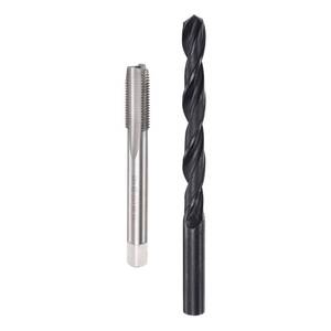 lot 32659 image: Tap and Drill Bit Set, 38-24 UNF Thread Tap & 13 Black Oxide Twist Drill Bit, Straight Flute Tap Tapping Threading Repair Tool Kit