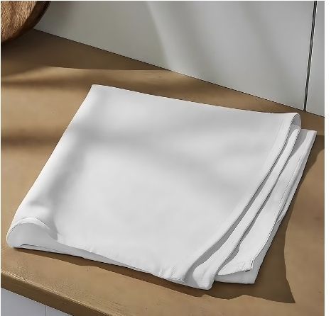 lot 6123 image: Color Sense 100% Cotton Percale Single Flat Bedsheet Cool & Crisp -Twin- White