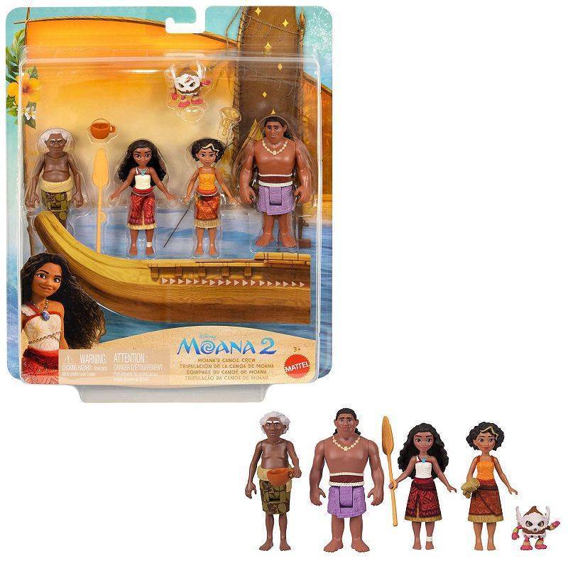 lot 6764 image: Disney Moana 2 Moanas Canoe Crew Playset with 5 Small Dolls & 3 Accessories - Inspired by the Movie
