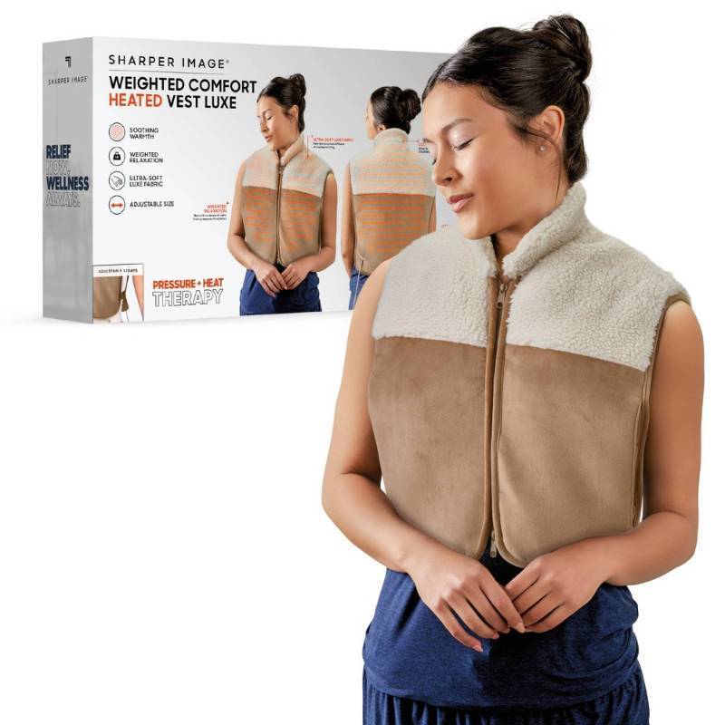 lot 6813 image: Sharper Image Pain Relief Weighted Comfort Heated Vest Luxe - Retail $60