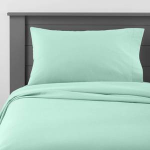lot 15348 image: Solid Cotton Kids Sheet Set Mint - Pillowfort  4-Piece Set, OEKO-TEX Certified, 220 Thread Count, Teen Bedding (Queen)
