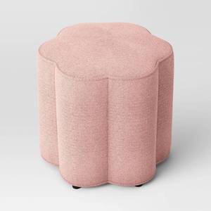 lot 15369 image: Scalloped Upholstered Ottoman Pink - Room Essentials (18x18x16.5) - Retail $60