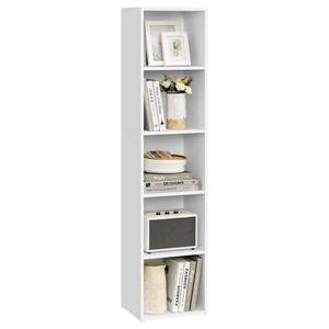 lot 15370 image: VASAGLE Custos Collection - Bookshelf, 5-Tier Bookcase, Book Shelf, Open Storage Shelf, 9.4 x 11.9 x 52.8 Inches, for Living Room, Home Office, Dinning Room, Cloud White