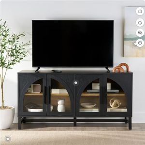 Better Homes & Gardens Juliet Arch TV Stand for TVs up to 65", Black Wood Finish - Retail: $224