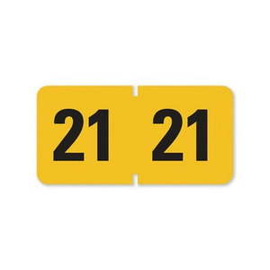 lot 30598 image: Year 2021 End Tab Folder Labels 1.5 x 0.75  YellowBlack  500 LabelsRoll