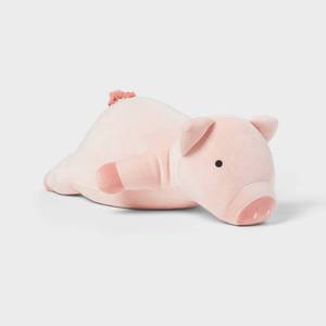 lot 32681 image: Pig Weighted Plush Kids Throw Pillow Pink - Pillowfort