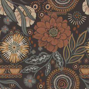 lot 32704 image: Yasinet Peel and Stick Wallpaper Boho Wallpaper Dark Floral Contact Paper Vintage Removable Self-Adhesive Wall Paper for BedroomShelvesCabinet Waterproof for Bathroom Vinyl 17.3x118