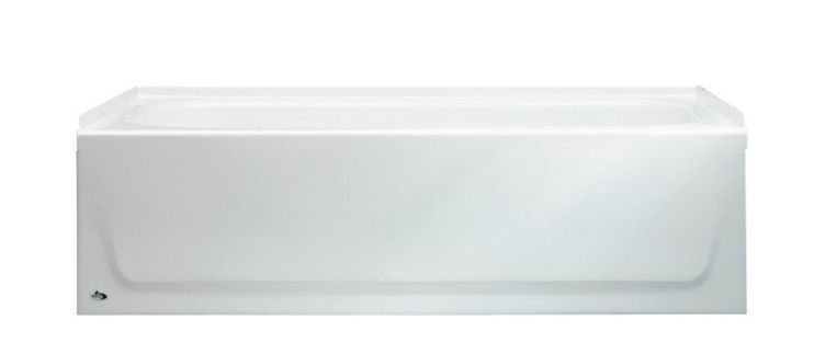 lot 16552 image: Aloha 60 in. X 30 in. Alcove Soaking Bathtub with Left Drain in White (cosmetic damage) - Retail $219