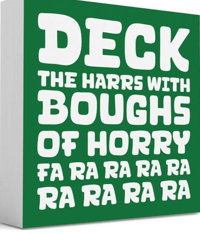 lot 31199 image: Funny Holiday Signs  5 x 5 inches 2 -Pack