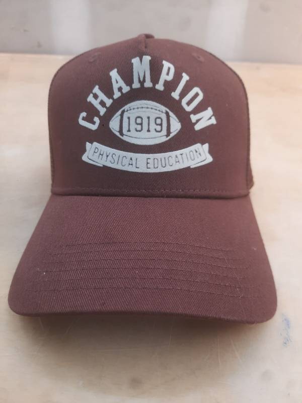 lot 15980 image: Champion Adult Phys Ed Twill Trucker Hat - Maroon