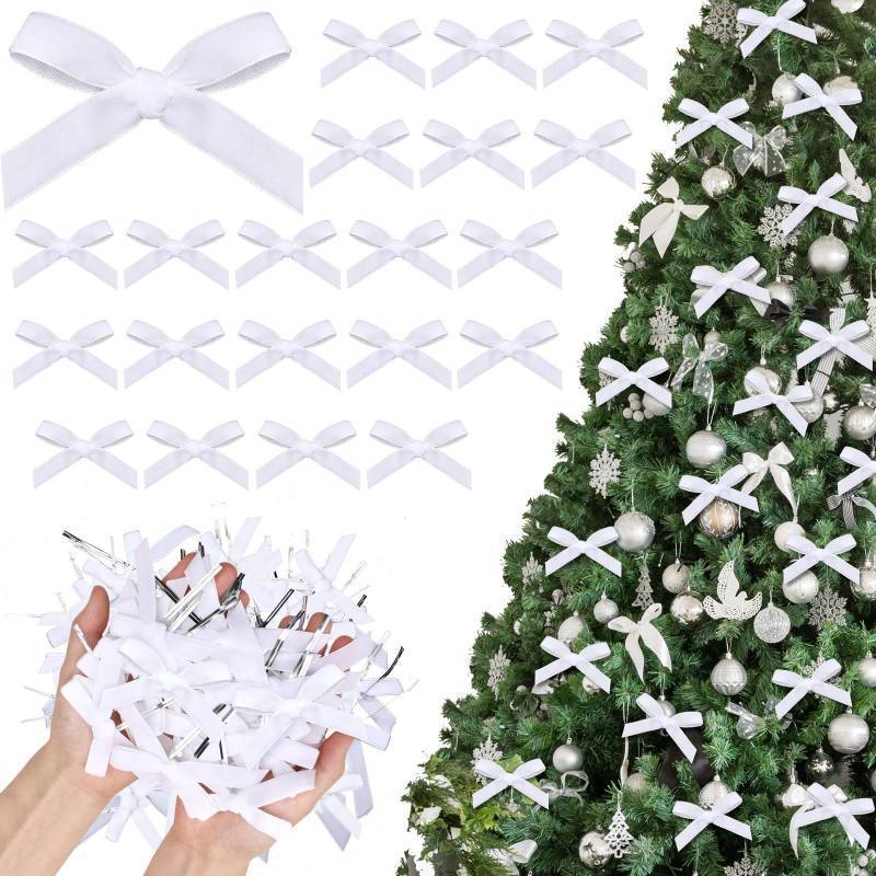lot 7341 image: BUNDLED Yuxung Mini Velvet Bows for Christmas Tree Decorations Vintage Velvet Ribbon Bows