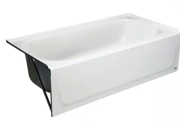 lot 16918 image: Maui 60 in. x 30 in. Alcove Soaking Bathtub with Left Drain in White (See Details) - Retail $309